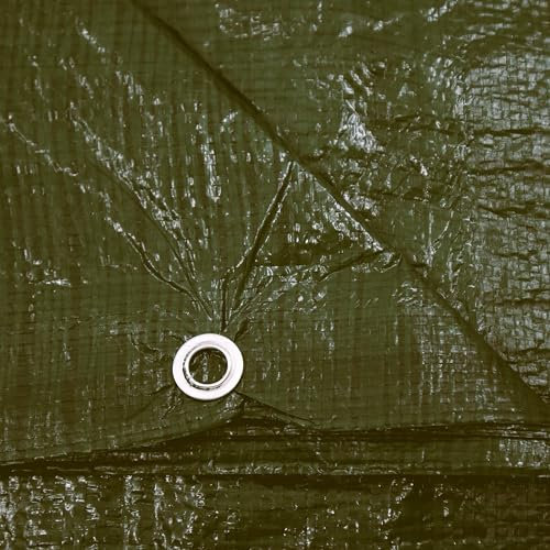 KOVA Abdeckplane 4 x 5 m GRÜN Wasserdicht + 1x Bildmagnet! Gewebeplane mit Ösen Gartenplane Tarnplane Plane für Outdoor & Garten Holz Gartenmöbel Camping & Survival Ausrüstung (4 x 5 m, grün)