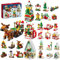 Adventskalender 2024 Kinder, Klemmbausteine Weihnachten 24 Tage Weihnachts Countdown 6 in 1 Klemmbausteine Weihnachten Adventskalender Spielzeug für Kinder Jungen Mädchen (Haus und Hund)