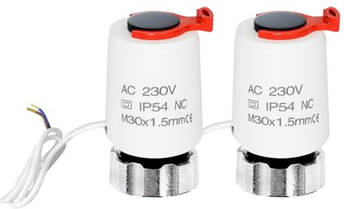 Termostato elettrovalvola riscaldamento a pavimento 230 V M30 x 1,5 NC (chiuso senza corrente), motore di regolazione VA80 per riscaldamento a pavimento (2)