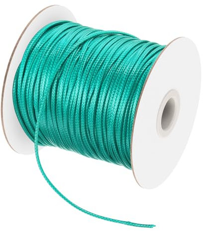 sourcing map Waxed Cord 3mm Waxed Polyester Cord 44 Yard Wax String for Bracelet Making, Necklaces, Beading, Jewelry Making and DIY Crafts(Blue-Green)