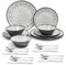 La Joventino 24-Piece Melamine Crockery Set, Camping Tableware, Plate Set & Dinner Service - for Travel and Outdoor Use