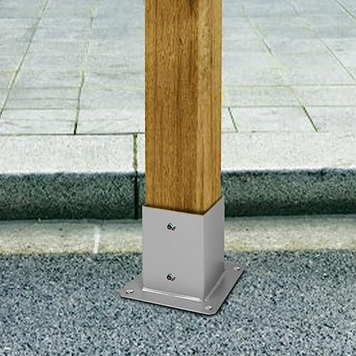 GZKDKZB Base de Poteau carrée en Bois sur béton 4x4 6x6 8x8, ancrage de Poteau de clôture pour pergola, belvédère, clôture de Cour et de Jardin, Support de Poteau de Porche en Acier inoxyd