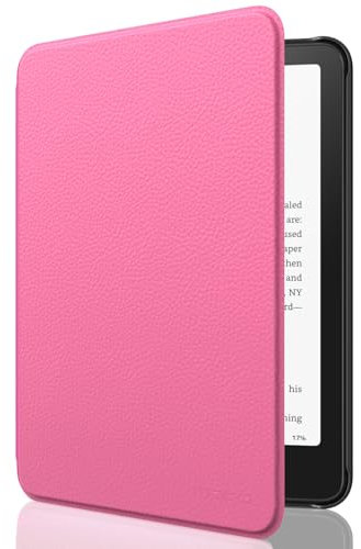 MoKo Hülle für 7 Kindle Paperwhite (12th Generation-2024) und Kindle Colorsoft Signature Edition 2024, Leichte Hülle mit Auto Wake/Sleep für Kindle Paperwhite 2024, Rosa