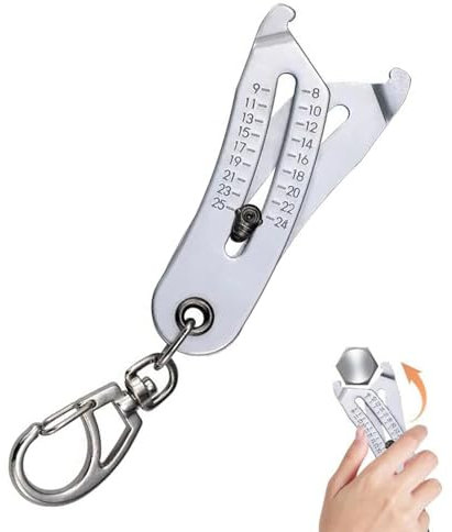 Tragbarer Schlüsselanhänger mit genauer Messung der Gewindegröße, Schlüsselanhänger mit Messgerät für Bolzen und Mutter, kompaktes Gewindemessgerät (1 Stück)