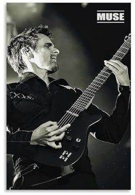 XXQPO Band-Poster für Muse, Schwarz-Weiß-Poster, Leinwand, Wandkunst für Heimdekoration, Wohnzimmer, Schlafzimmer, 30 x 45 cm, ungerahmter Stil