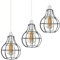 DC VOLTAGE Metal Wire Cage Ceiling Light Shade Easy Fit Lamp Shade, Ceiling Hanging Indoor Pendant Light Lampshade for Living Room, Bedroom, Restaurants (Black 3 Pack)