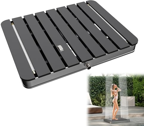 YRHome Douche de jardin - Douche de sol - Douche extérieure - Douche de sauna - Douche de camping - Rectangulaire - 70 x 55 cm - Hauteur de la fontaine jusqu'à 4 m - Surface antidérapante - Résistant