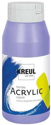 KREUL 17079 - Triton Acrylic Liquid Lavendel 750 ml, Hochwertige Künstler-Acrylfarbe in Studienqualität mit leicht fließendem Charakter, tiefmatt auftrocknend