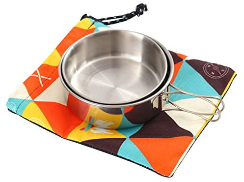 1 Ensemble Set de Acier Inoxydable Pliables pour Camping Vaisselle Portable pour Randonnée Activités Extérieures