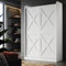 ELEGANT Modern White Sliding Door Wardrobe with Matte Finish, Hanging Rod, and Removable Panels (D2 pattern)- W118xD50xH186cm