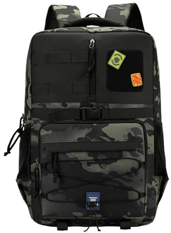 35L Outdoor-Taktikrucksack Sport Reisen Bergsteigen Wandern Camouflage Rucksäcke Schwarz Großes Fassungsvermögen Businesstasche mit Rückengurt