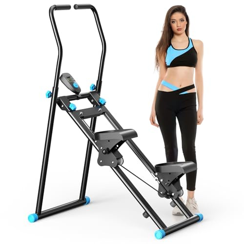 Stair Stepper für Home Gym Übung,Vertical Climber Maschine für Ganzkörper-Workout,Compact Folding Cardio Übung Climber mit erweiterten Schrittweite,verstellbare Lenker & Pedale