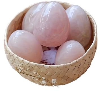 NWPNLXEA 1pc 300-400g Rose Quartz Water Egg Carving Hand polished Rose Quartz Gemstone for jewelry making