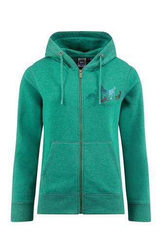 Weird Fish Franchises Graphic Full Zip Hoodie Green Ivy Size 14. (Jumper/Sweater/Fleece)