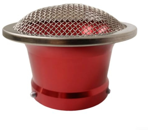 Filtro dell'aria per carburatori di motociclette con coppa antivento in garza compatibile con PWK PE 21 30mm PE 28 30mm progettato per PWK 32mm e 34mm in lega di alluminio (55mm rosso)