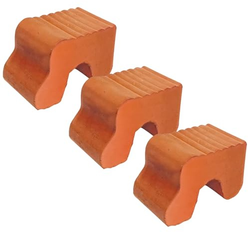 W-Direct Plant Pot Feet Set of 3 – Resin Pot Risers for Improved Drainage, Frost Protection & Healthier Roots – Indoor & Outdoor Planters – 3.8cm x 6.5cm x 3.8cm [Earthenware]