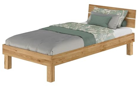 Erst-Holz Massivholzbett Einzelbett Doppelbett Eiche geölt Liegeflächengröße wählbar V-60.88-220