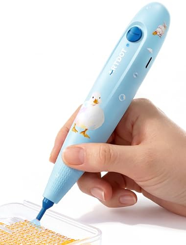 ARTDOT Elektrischer Diamond Painting Stift Set, ein Kabelloser Automatischer Wachsstift als Zubehör für Diamant Painting Erwachsene Blider, Blau