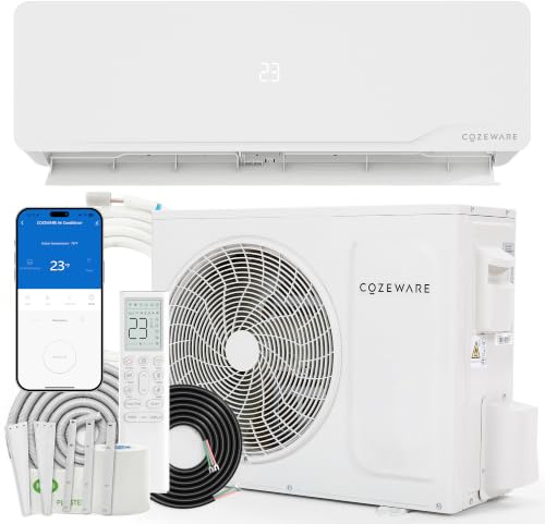 Cozeware Split Klimaanlage, 12000 BTU / 3,500 W | WLAN/APP Funktion Klimagerät, Kühlen A++/Heizen A+, Kältemittel R32, bis 45-60m², sehr leise, Fernbedienung, Montagematerial