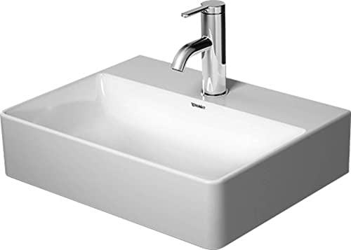 Duravit DuraSquare Handwaschbecken, 45x35cm, ohne Hahnloch, ohne Überlauf, Unterseite geschliffen, 07324500791, Farbe: Weiß