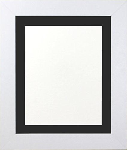 FRAMES BY POST 39mm White Picture Photo Frame with Black Mount 60 x 80cm For Pic Size 50 x 70cm (Plastic Glass)