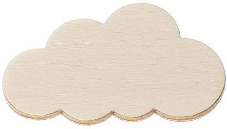 Holz Wolken V1-1-60cm Streudeko Basteln Deko Tischdeko, Größe:Wolken 7cm breit, Pack mit:25 Stück