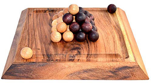 Knobelholz Pharao Board Last Ball XLarge Pylos Spielboard extra groß Strategiespiel aus natürlichem Holz, Denkspiel für 2 Personen Kinderspiel Gesellschaftsspiel