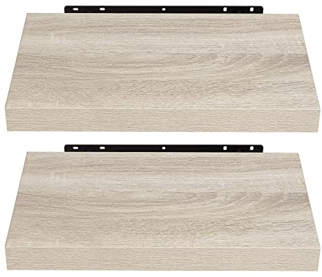 EUGAD Wandregal Wandboard 2er Set Hängeregal Holz Board Modern Sonoma Eiche 40x23x3,8cm 0083QJ-2