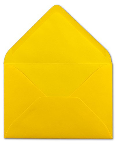 50 DIN C5 Briefumschläge Gelb - 22,0 x 15,4 cm - 110 g/m² Nassklebung Post-Umschläge ohne Fenster für Weihnachten Grußkarten - Glüxx-Agent