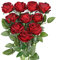 JUSTOYOU Bouquet di fiori di seta rosa artificiale Home Office Composizioni di nozze vino rosso (10 PZ)