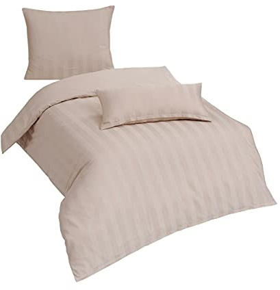 Traumschlaf Mako-Satin Bettwäsche Uni Streifen 4 cm