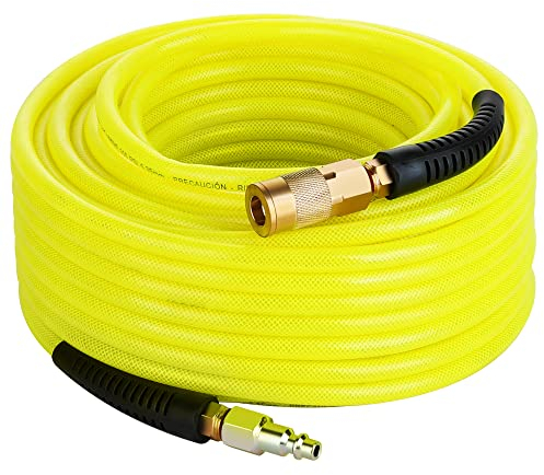 JOROY PU-Luftschlauch, PU-Kompressorschlauch mit 1/4-Zoll-Industrie-NPT-Kupplung und Stecker-Messing-Armatur