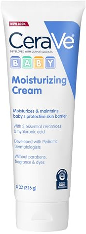 CeraVe Baby Cream, Gentle Moisturizing Cream with Ceramides, Fragrance, Paraben, Dye & Phthalates Free, Rich & Non-Greasy Feel, Gentle Baby Skin Care, 8 Ounce