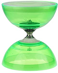 SagaSave Dreilagiges Yoyo Diabolo Spielzeug mit professionellem Stab, langlebige transparente Becher, Bambusmuster-Design, für Anfänger und Experten, in Blau, Lila, Rot, Grün