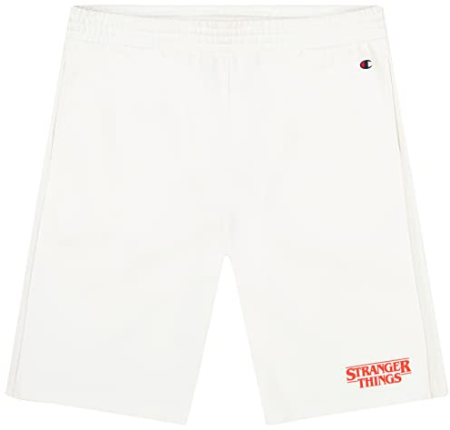 Champion Unisex X Stranger Things Pantaloncini Bermuda Bermudas, Weiß, L