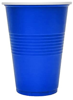 Komonee Blue Cups 16oz 500ml Wide Rimmed Disposable American Superbowl Party Cups USA Adult Novelty Plastic Glass 96pc