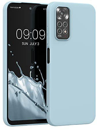 kwmobile Hülle kompatibel mit Xiaomi Redmi Note 11 / Note 11S Hülle - weiches TPU Silikon Case - Cover geeignet für kabelloses Laden - Hellblau matt