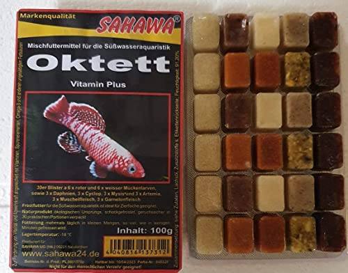Frostfutter Fischfutter 10x 100g Blister Oktett, Mischfutter 8 Sorten in einem Blister für Abwechslung im Fischbecken