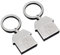 PLABBDPL 2 Stück Silber Schlüsselanhänger mit Haus, Metall Kleine Schlüsselanhänger Paar Familie Schlüsselanhänger Geschenke für Paare Eltern Eigentümer, Argent, L