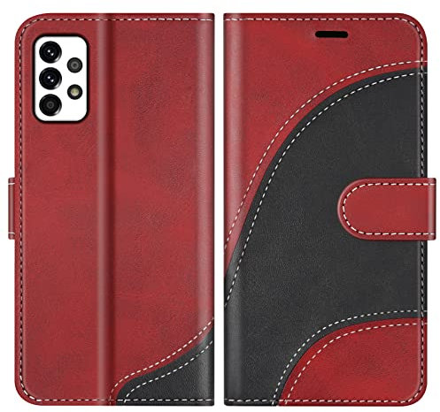 BoxTii Coque pour Galaxy A53 5G, Portefeuille Etui en Cuir PU, Magnétique Protection Housse Coque pour Samsung Galaxy A53 5G, Rouge