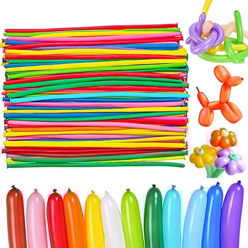 LUKIUP 100 Pezzi Palloncini Modellabili, Magici Palloncini, Assorted Colors Lungo DIY Lattice Palloncini, Palloncino Magico Animali per Matrimonio, Compleanno, Festa e Anniversario