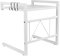 RELOVE Extensible soporte para microondas de metal, altura ajustable, estante de almacenamiento para cocina, titular de especias con 3 ganchos, carga máxima 25 kg (42 cm (40-65 cm)