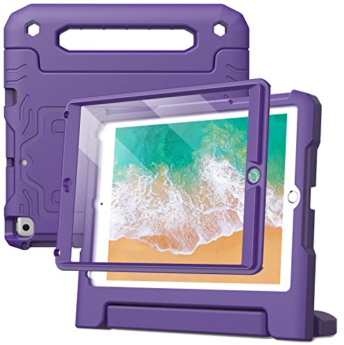 JETech Funda Niños para iPad 9,7 Pulgadas (6.ª/5.ª Generación, Modelo 2018/2017) con Protector Pantalla Incorporado, Antigolpes Asa Soporte Tableta Carcasa Infantil (Púrpura)