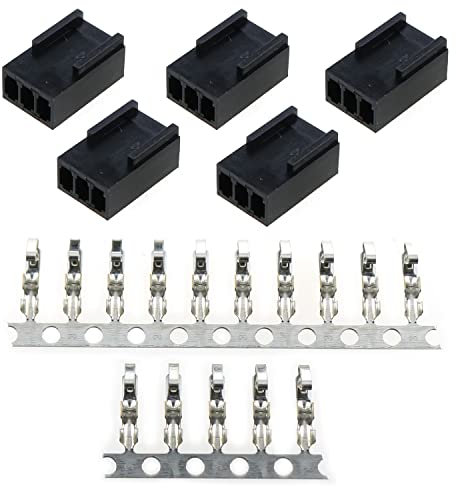 LUORNG 1 ensemble de connecteurs femelles pour ventilateur PC à 3 broches (5 pièces 3 broches pour ventilateur PWM femelle + 15 broches à sertir)