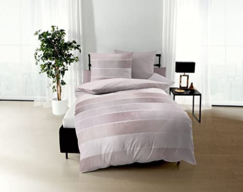 Kaeppel Bettwäsche Timeless Fein-Biber (rosé 545, 1 x 80x80 cm + 1 x 135x200 cm)