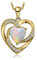 JewelryPalace Herz Liebe Erstellt Weiß Opal Kette Anhänger für Frauen 45CM, Halskette Damen Silber 925 Collier Damen Ketten Edelstein Mädchen, Damen Schmuck Vergoldet