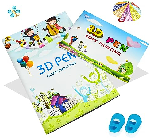 3d stift Vorlagen, Buntes 40 Muster, Mit einer Wiederverwendbare Transparente PVC Zeichentafel, 3d Stift Zubehör Schablonen für Kinder Mädchen und Erwachsene Starterset für 3D Drucker stift