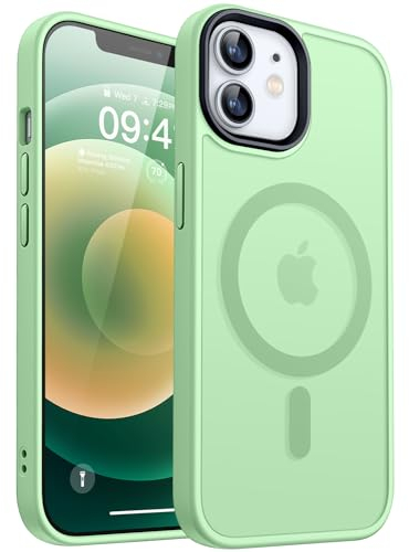 CANSHN Magnetisch für iPhone 12 Hülle und iPhone 12 Pro Hülle für MagSafe [TOP Magnetische Adsorption] [Militärschutz] Schutzhülle Samtige Touch Matt Anti-Kratzen, Matcha