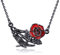 ONEFINITY Totenkopf Kette Sterling Silber Skelett Totenkopf Hand und Rose Anhänger Gothic Schmuck Geschenke für Frauen