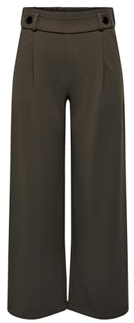 JDY Damen Marlene Hose Weit Geschnitten Schlupf Stoffhose GEGGO New Long Culotte Flare Pants, Farben:Braun, Größe:XXS / 34L